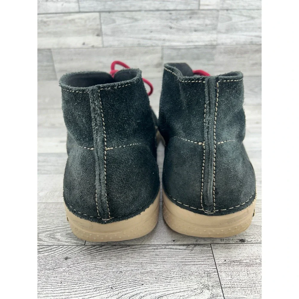 Crocs Men Desert Chukka Boots Charcoal Grey Suede Pink Laces 14669 Size 13